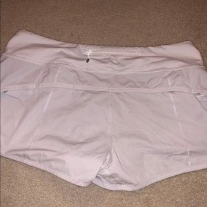 White Lululemon speed shorts